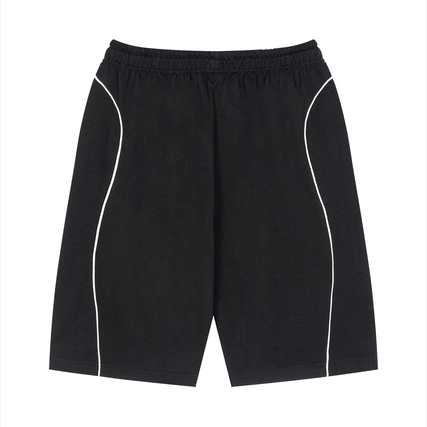 'F' Piped Shorts Black