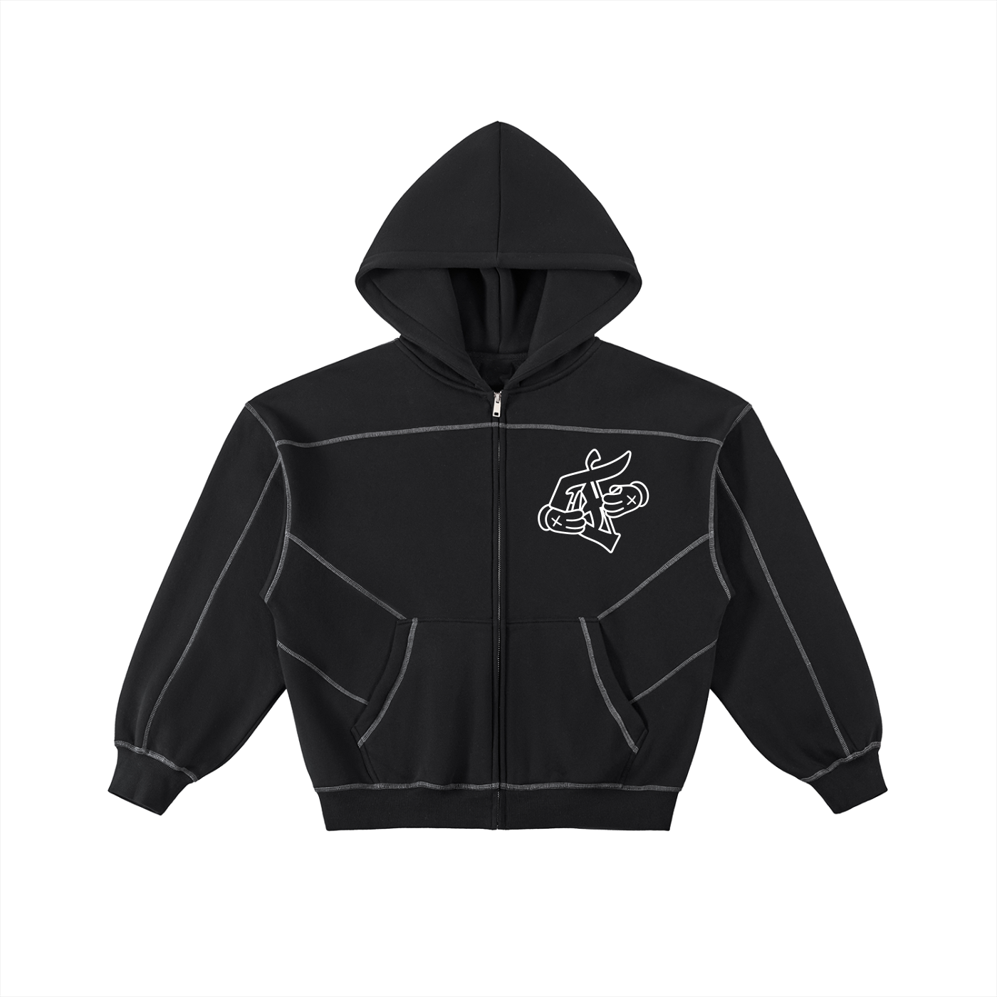 'F' Contrast Hoodie