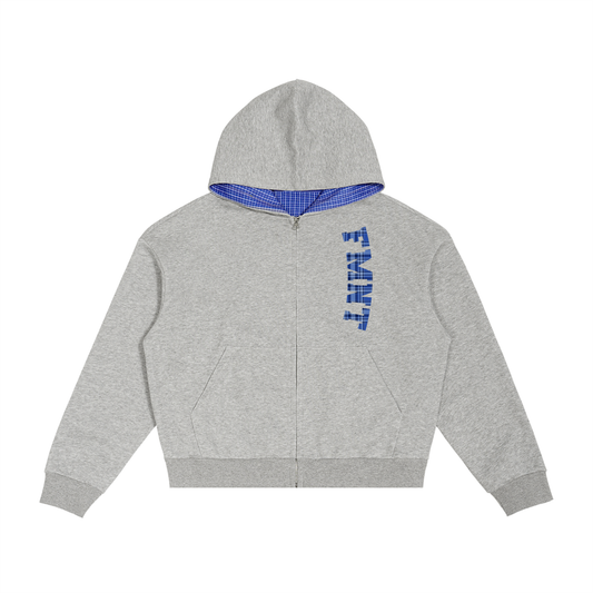 FMNT Plaid Hoodie Grey