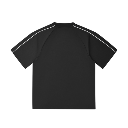'F' Black Piped Short Set