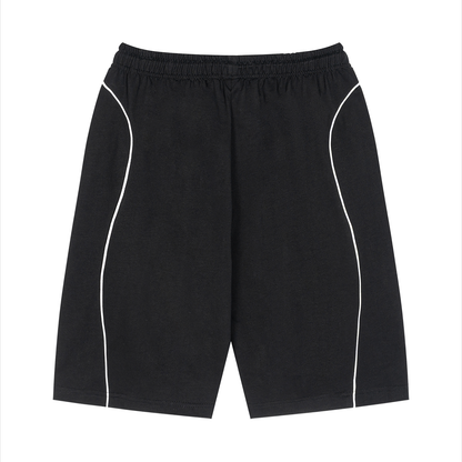 'F' Black Piped Short Set