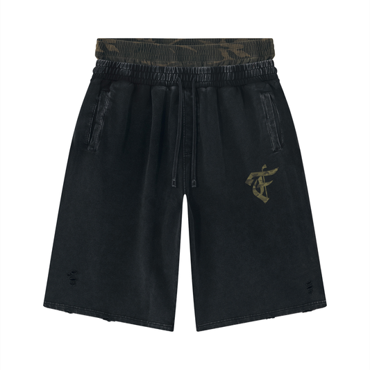 'F' Khaki Camo Shorts
