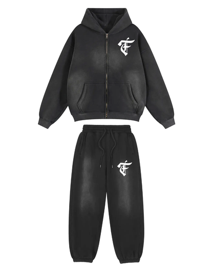 'F' Logo Vintage Black Set