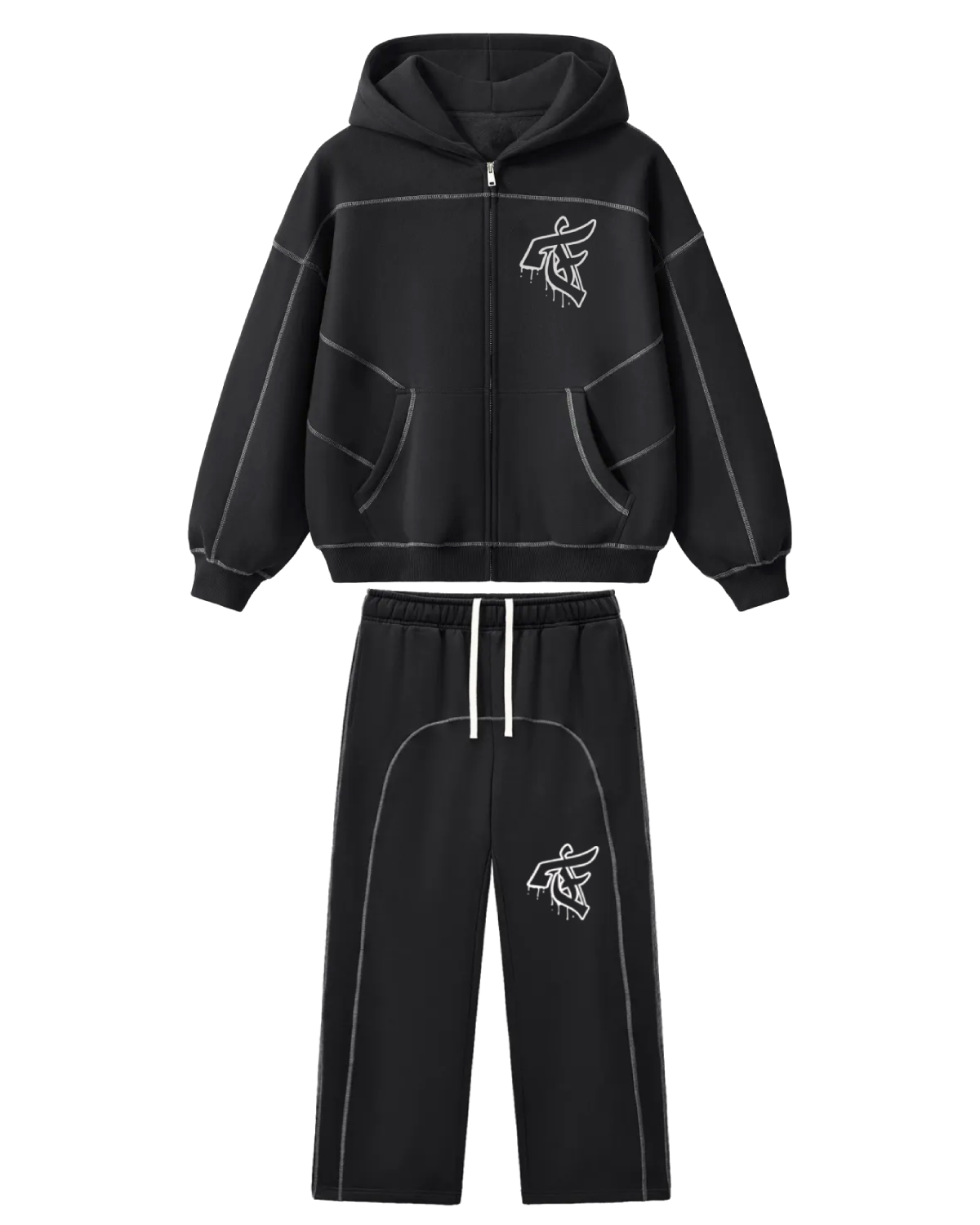 Meltin F Reverse Stitched Set - Noir