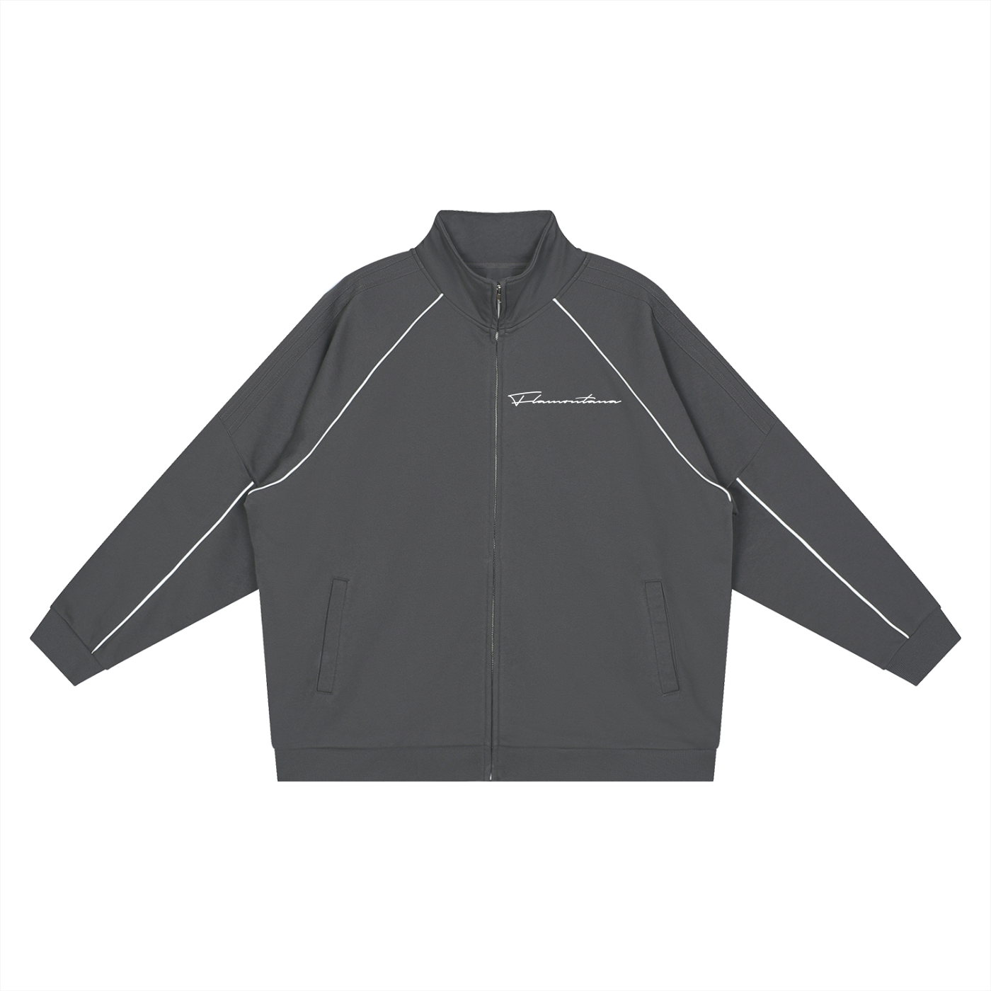 Flamontana Grey Reflective Piped Tracksuit
