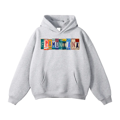 Flamontana Car Plate Graphic Hoodie