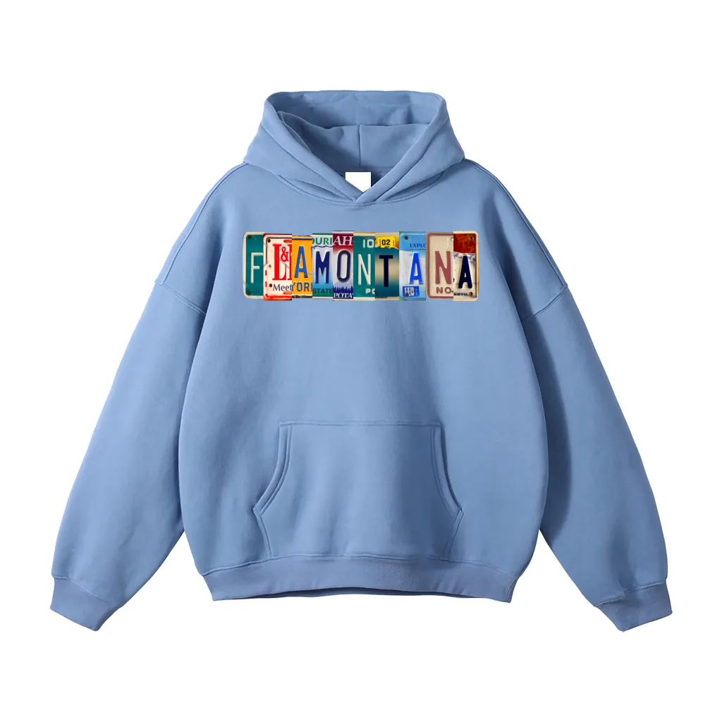 Flamontana Car Plate Graphic Hoodie