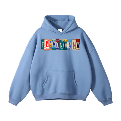 Flamontana Car Plate Graphic Hoodie