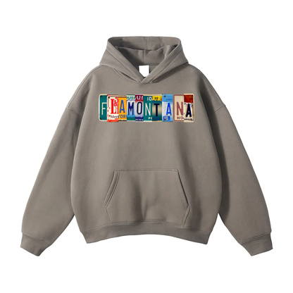Flamontana Car Plate Graphic Hoodie