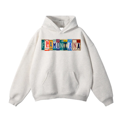 Flamontana Car Plate Graphic Hoodie