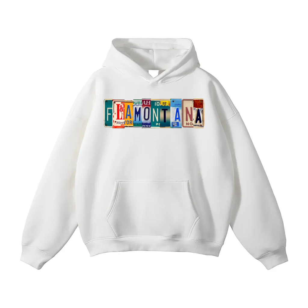 Flamontana Car Plate Graphic Hoodie