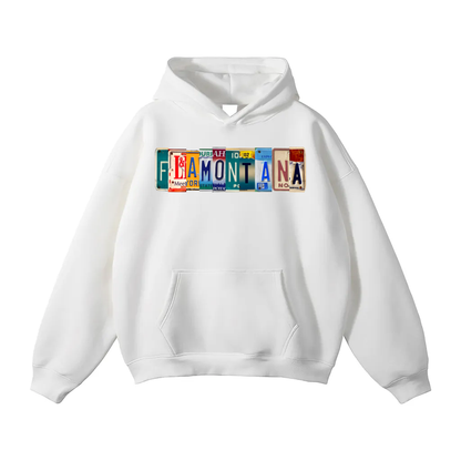 Flamontana Car Plate Graphic Hoodie