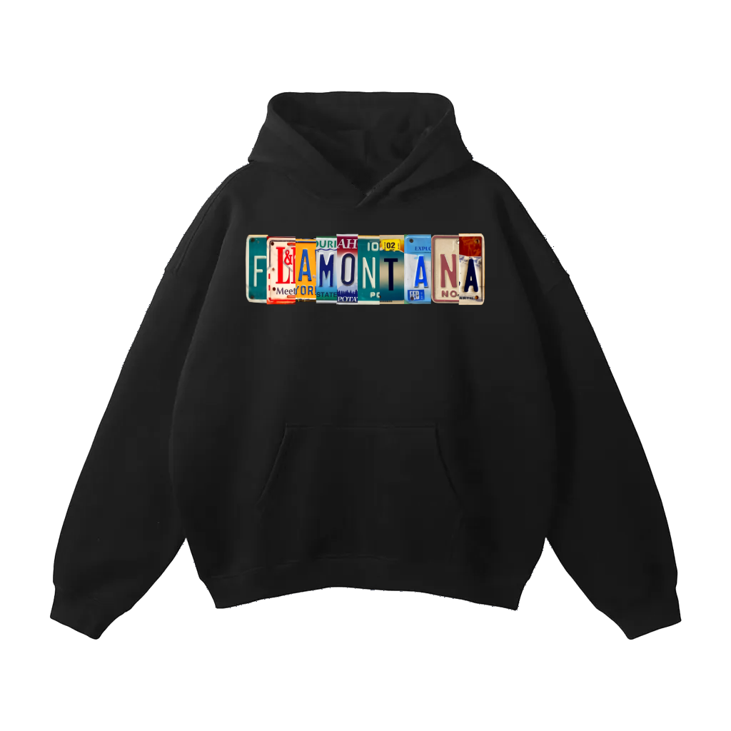 Flamontana Car Plate Graphic Hoodie