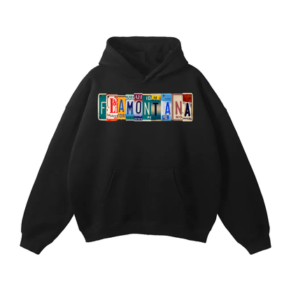 Flamontana Car Plate Graphic Hoodie