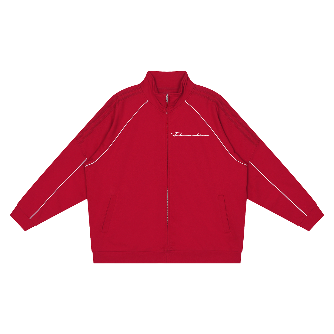 Flamontana Red Reflective Piped Tracksuit