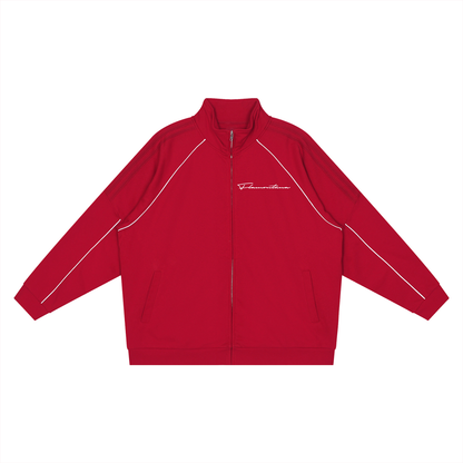 Flamontana Red Reflective Piped Tracksuit