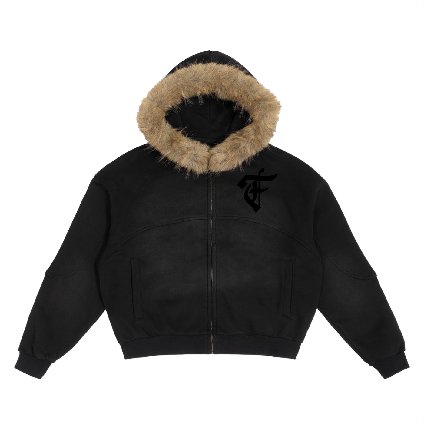 'F' Detachable Fur Hoodie