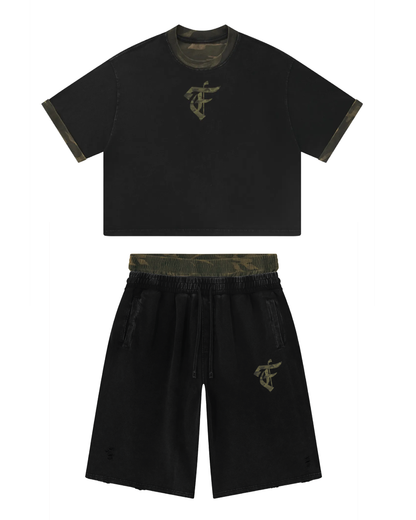 'F' Camo Shirt and Short Set