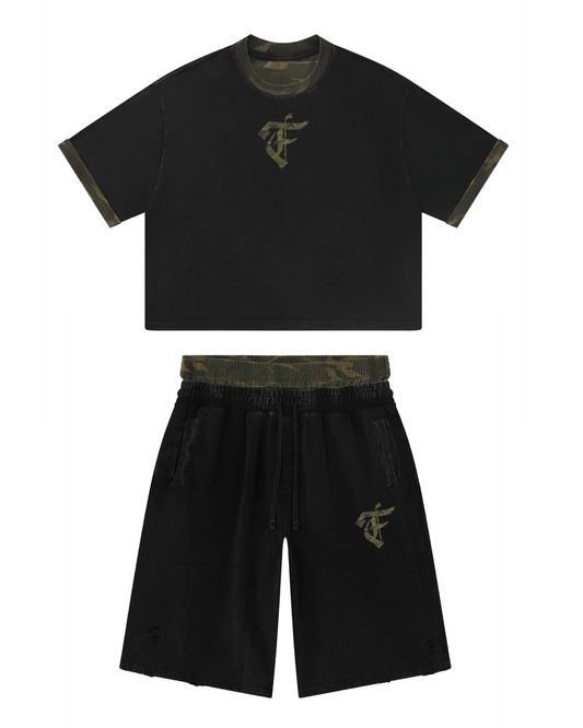 'F' Camo Shirt and Short Set
