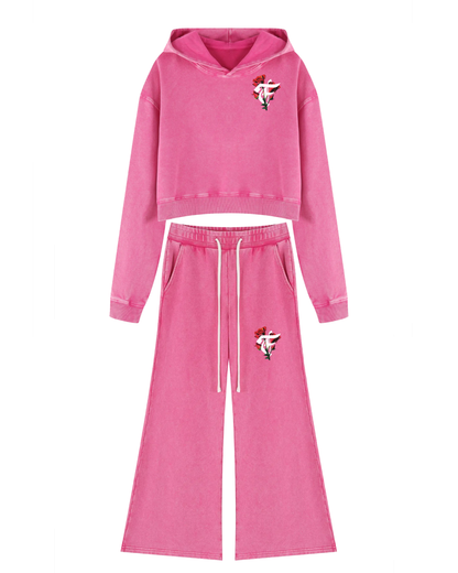 Women's Pink LaRose Washed Set