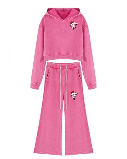 Women's Pink LaRose Washed Set