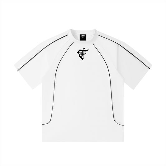 'F' Piped Shirt White