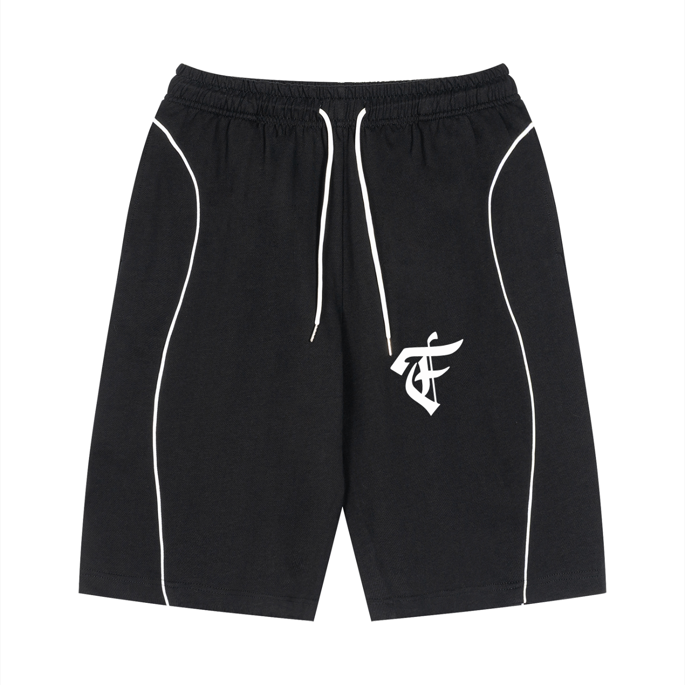'F' Black Piped Short Set