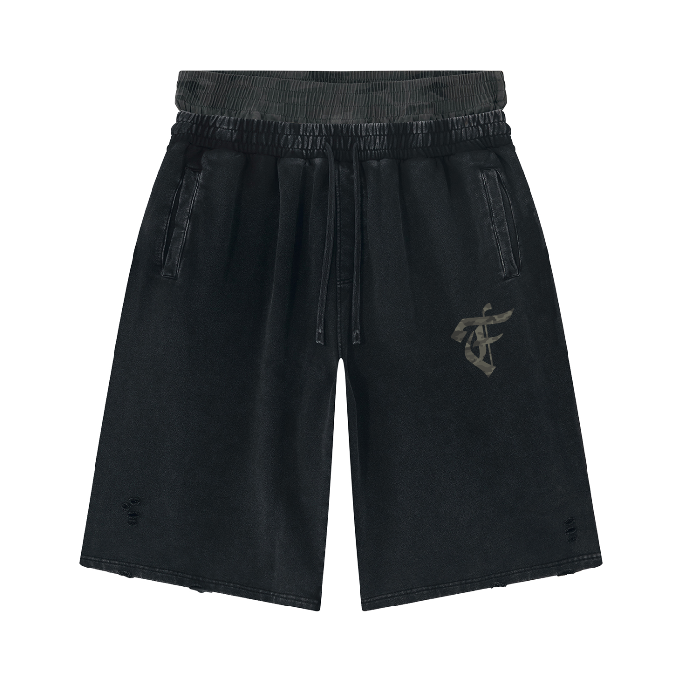 'F' Grey Camo Shorts