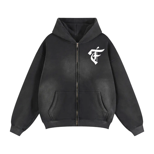 'F' Logo Boxy Hoodie