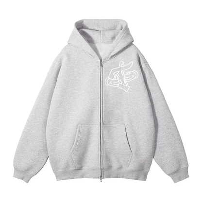 'Holdin F ' Zip-Up Hoodie