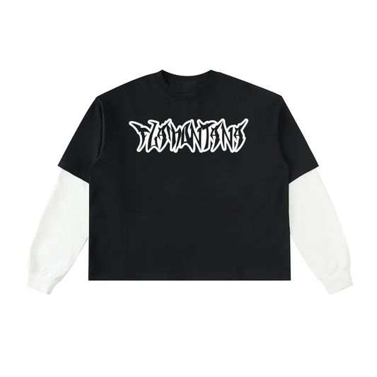 Flamontana 'Scrawl' Contrast Sleeve Shirt